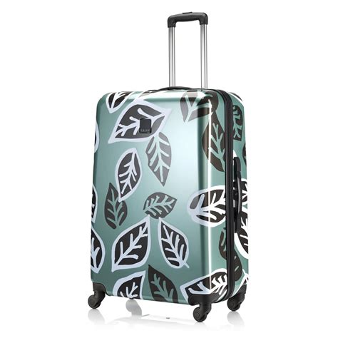tripp bold leaf print large suitcase